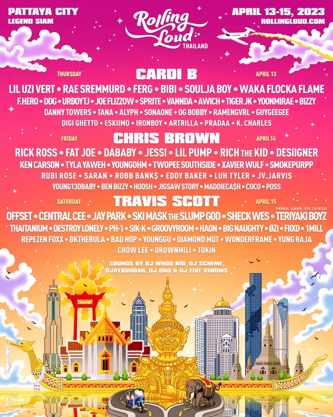 สงกรานต์นี้เตรียมพบกับ ‘Rolling Loud Thailand’ เทศกาลดนตรี Hip Hop ระดับโลก ณ เมืองพัทยา ชลบุรี