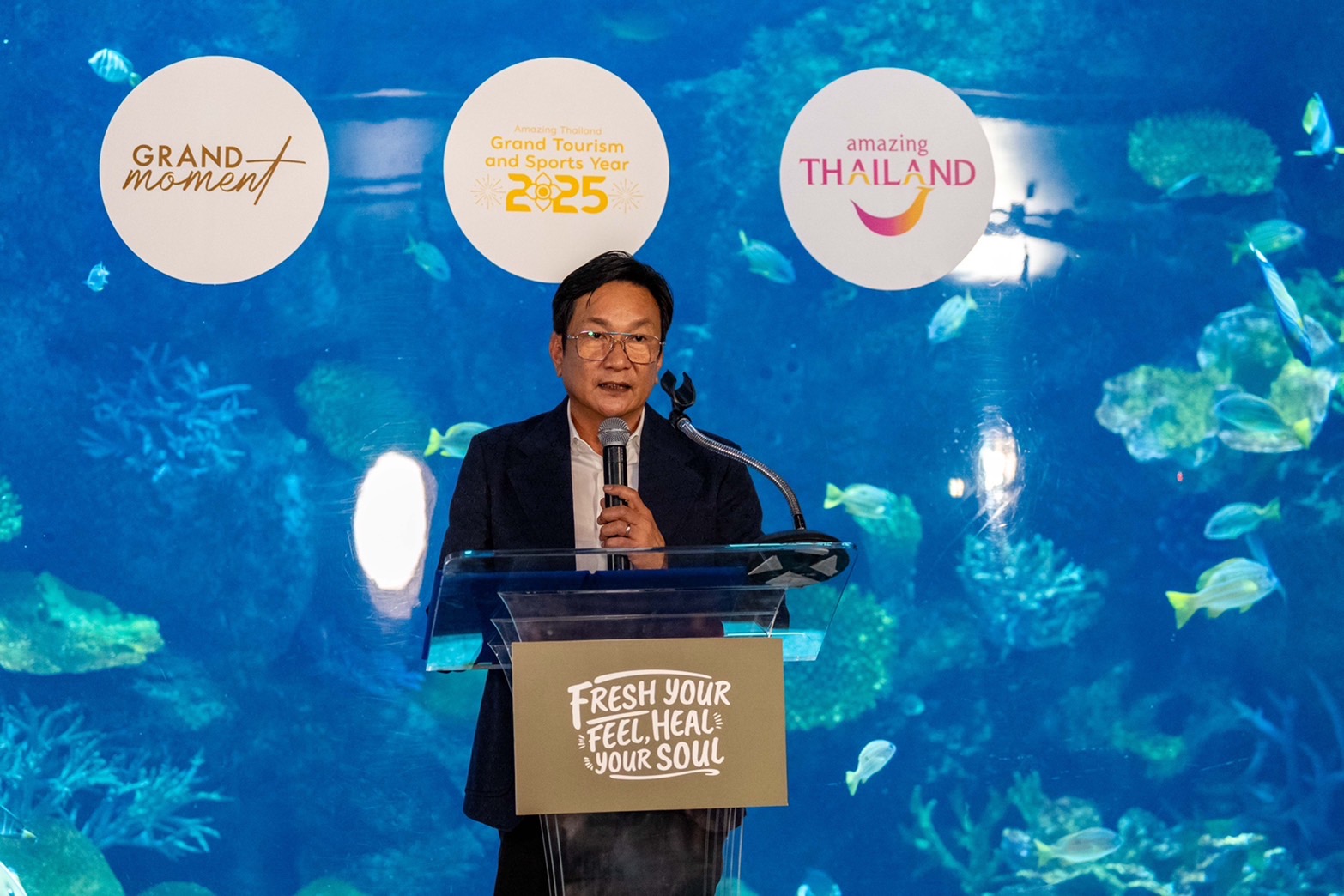 ททท. ดันเที่ยวไทยกลุ่ม Health and Wellness เปิดตัวแคมเปญ Grand Wellness Moment ชูกิจกรรม Aquarium Yoga ช่วงเวลาแห่งการพักผ่อน พร้อมท่องเที่ยวฮีลใจ ได้สุขภาพ