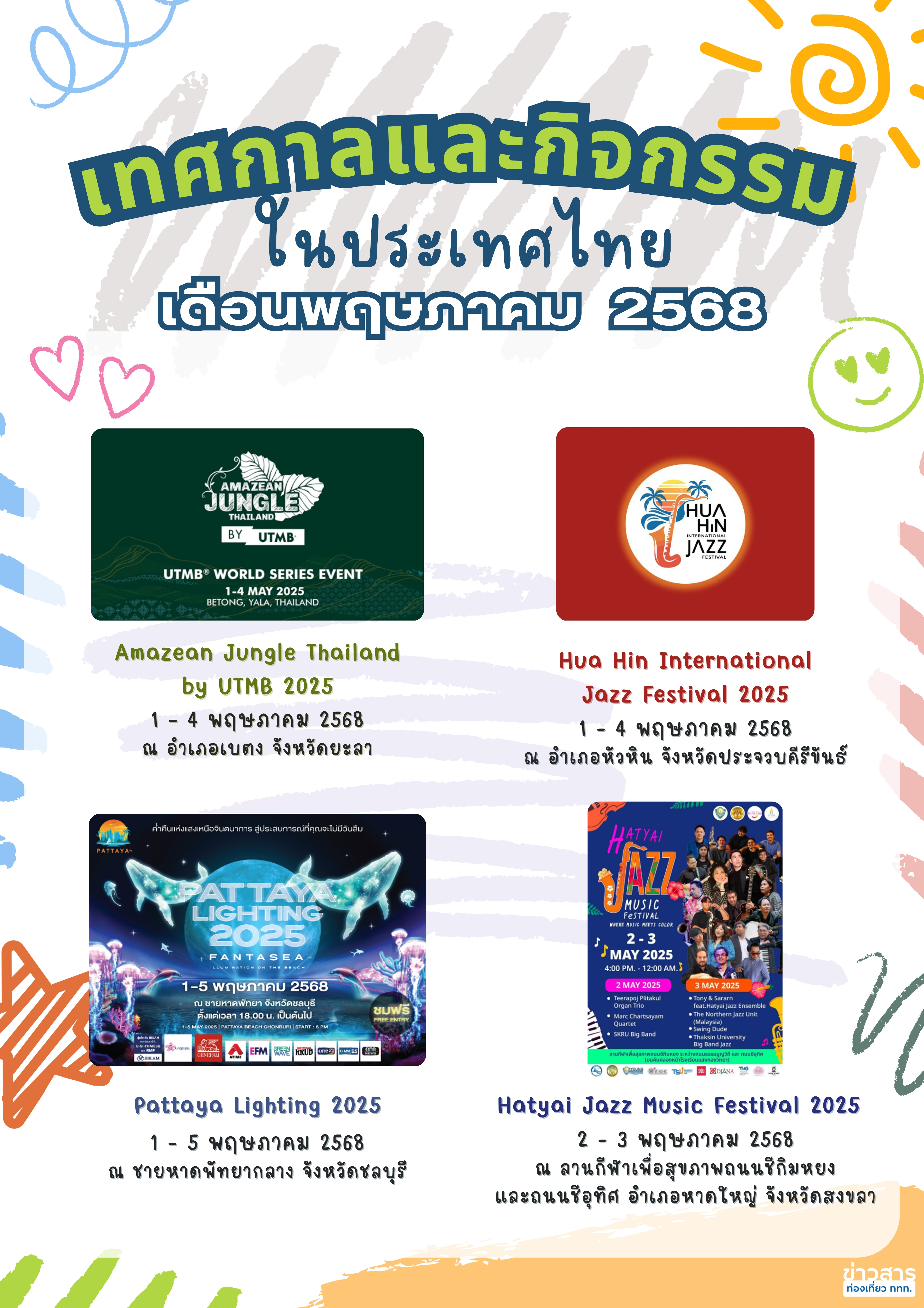 ปฏิทินกิจกรรมท่องเที่ยวไทยเดือนพฤษภาคม 2568