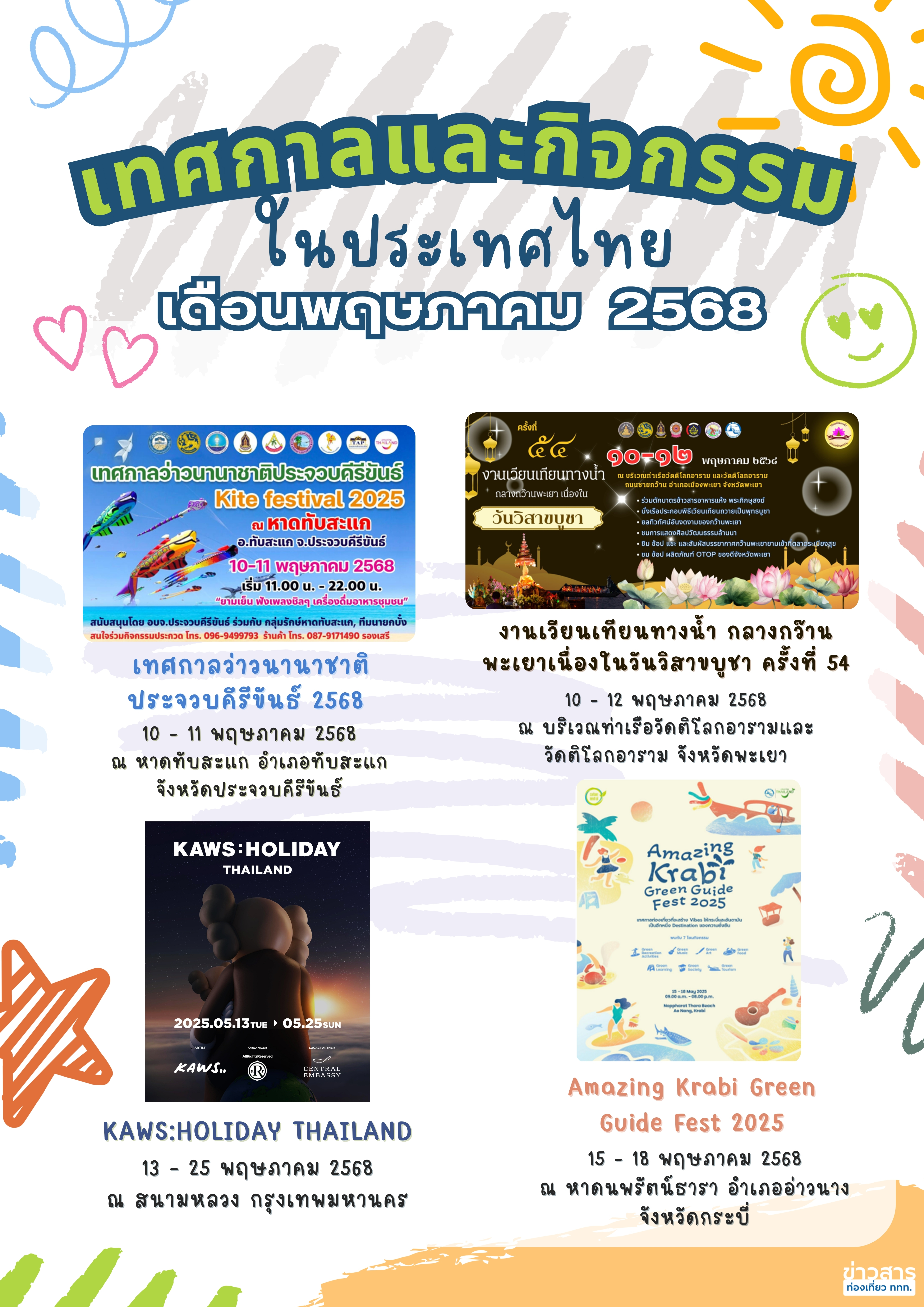 ปฏิทินกิจกรรมท่องเที่ยวไทยเดือนพฤษภาคม 2568