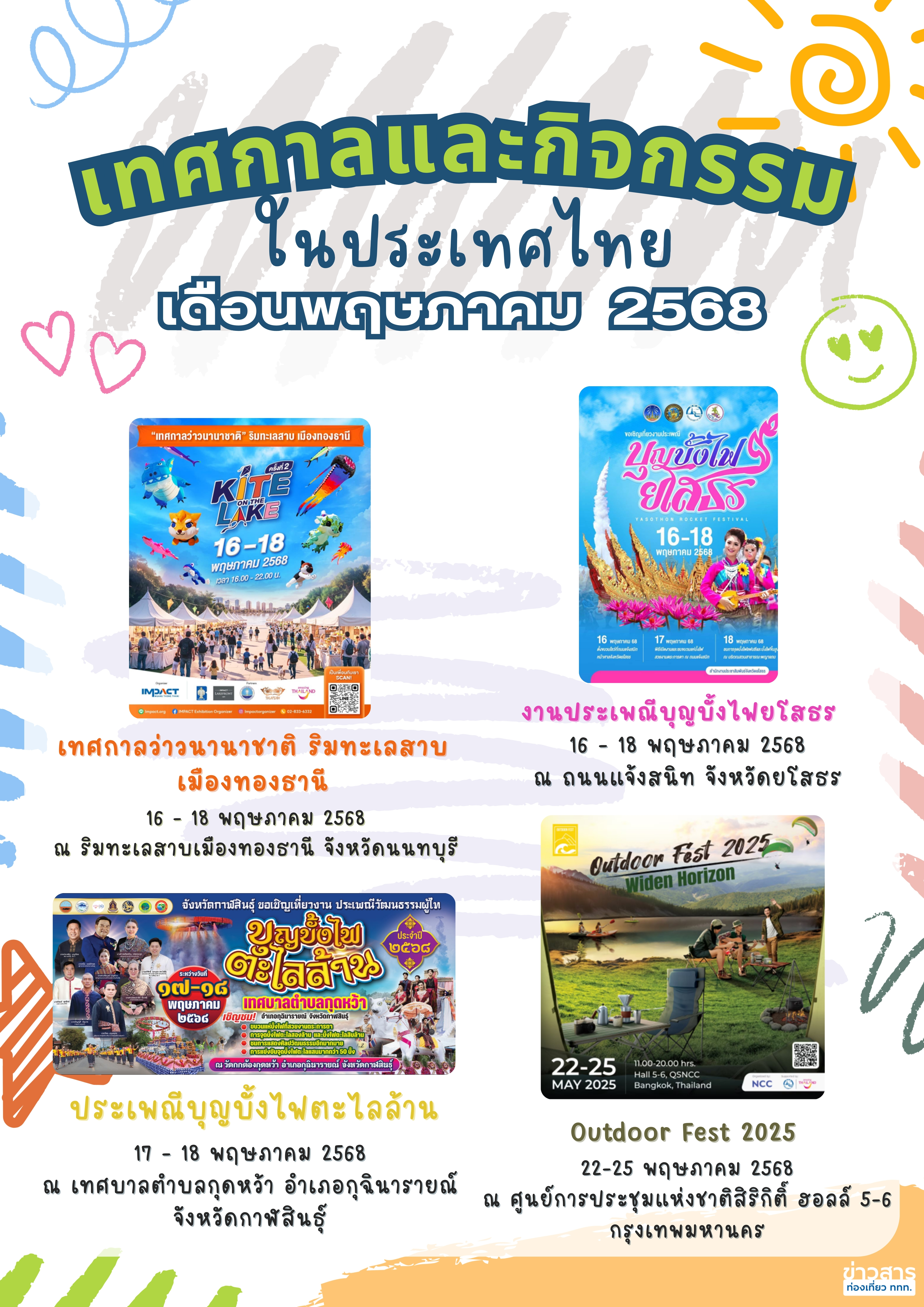 ปฏิทินกิจกรรมท่องเที่ยวไทยเดือนพฤษภาคม 2568