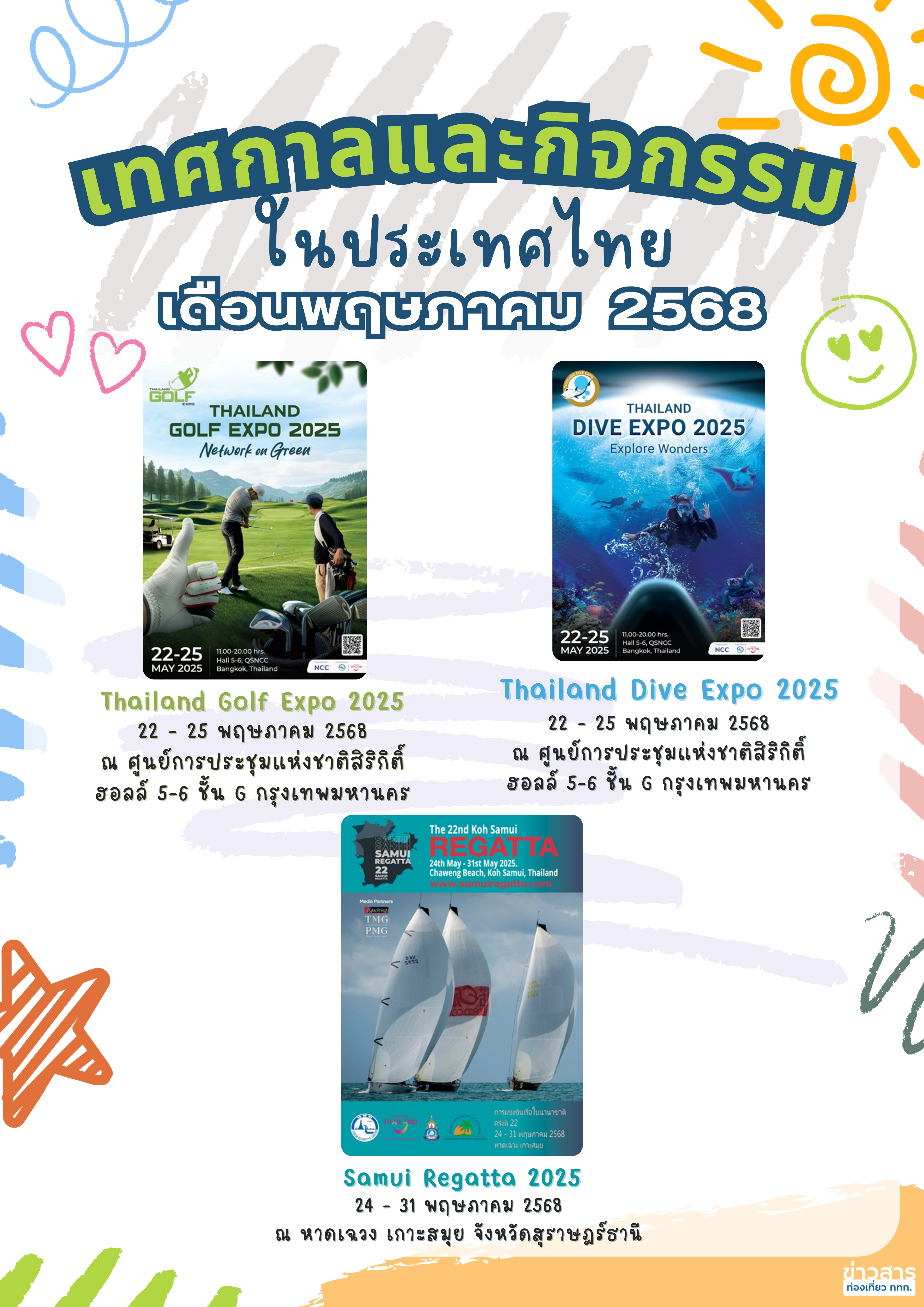 ปฏิทินกิจกรรมท่องเที่ยวไทยเดือนพฤษภาคม 2568